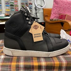 New in box Harley Davidson riding sneakers/boots. They are black with grey soles